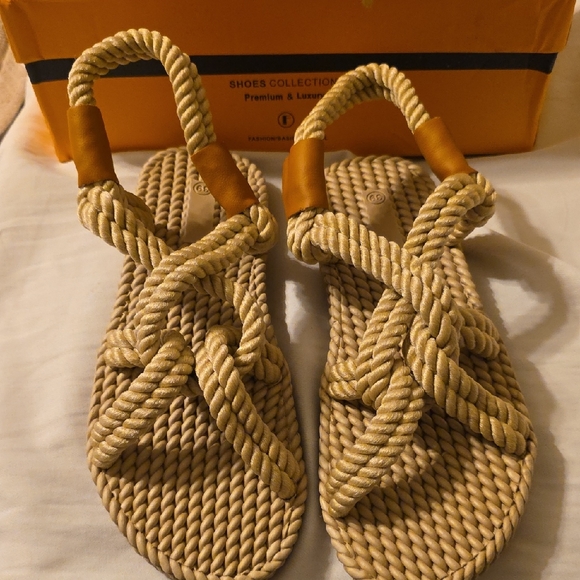 NEW Braided Rope Sandals (In Box) - Picture 1 of 3